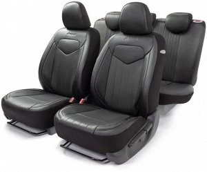Чехлы на сиденья "AUTOPROFI SIGNATURE" SGN-1505GF BK/BK, экокожа, 15 предметов, черный