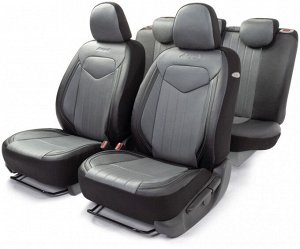 Чехлы на сиденья "AUTOPROFI SIGNATURE" SGN-1505GF BK/GY, экокожа, 15 предметов, черный/серый