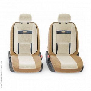 Чехлы на сиденья "AUTOPROFI COMFORT" COM-1105 D.BE/L.BE (M), велюр, 11 предметов, темно-бежевый/светло-бежевый