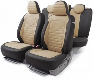 Чехлы на сиденья AUTOPROFI LINEN LIN-1505 BK/BE, лён, 15 предметов, черно-бежевый