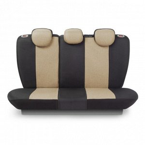 Чехлы на сиденья AUTOPROFI LINEN LIN-1505 BK/BE, лён, 15 предметов, черно-бежевый