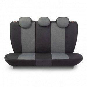 Чехлы на сиденья "AUTOPROFI LINEN" LIN-1505 BK/D.GY, лён, 15 предметов, черный/темно-серый