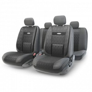 Чехлы на сиденья "AUTOPROFI COMFORT" COM-1105GP BK/BK (M), 11 предметов, экокожа, черный