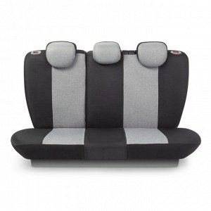 Авточехлы "AUTOPROFI LINEN" LIN-1505 BK/L.GY,"ЛЁН, 15предм ,4молнии, 2кармана,черн./св.серый