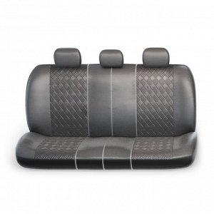 Чехлы на сиденья "AUTOPROFI COMFORT" COM-1105GP BK/BK (M), 11 предметов, экокожа, черный