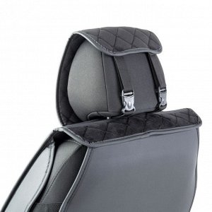 Накидка на сиденье "AUTOPROFI CarPerformance" CUS-2012 BK/BK алькан,порол,противоскольз,черный 1/5