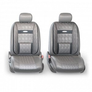 Чехлы на сиденья "AUTOPROFI COMFORT" COM-1105GP D.GY/D.GY (M), 11 предметов, экокожа, 6 молний, темно-серый