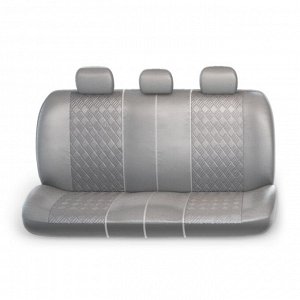 Чехлы на сиденья "AUTOPROFI COMFORT" COM-1105GP D.GY/D.GY (M), 11 предметов, экокожа, 6 молний, темно-серый