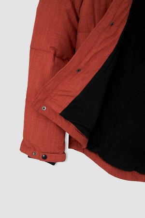Надувная куртка с термоизоляцией Warmtech и съемным капюшоном на флисовой подкладке Regular Fit