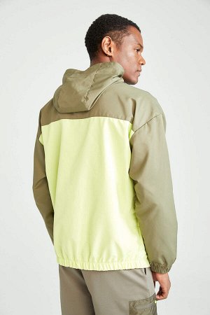 Defacto Fit Oversize Fit с капюшоном Сезонное пальто в стиле колор-блок