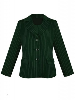 Зеленый пиджак для девочки Цвет: зел.полос.