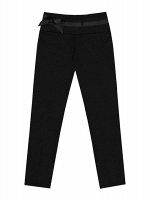 Чёрные школьные брюки для девочки с бантом Цвет: черный