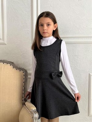 Серый школьный сарафан для девочек Цвет: серый
