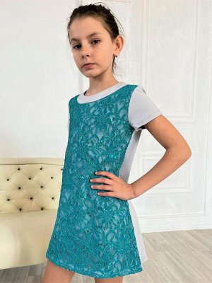 Изумрудное платье для девочки Цвет: изумрудный