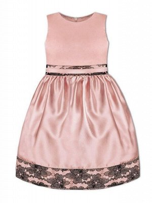 Розовое нарядное платье для девочки Цвет: св.розов+чёрн