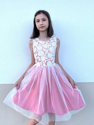 Нарядное платье с фатином для девочки, цвет терракотовый Цвет: терракотовый