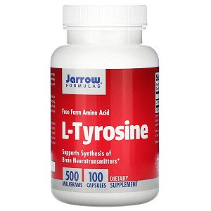 Jarrow Formulas, L-тирозин (L-Tyrosine), 500 мг, 100 кап