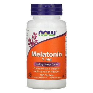 NOW Foods Мелатонин, 1 мг, 100 таблеток