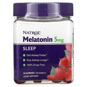 Natrol Мелатонин, Сон, Клубника, 5 мг, 90 жевательных конфет