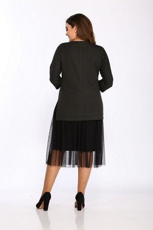 Платье / Lady Style Classic 1457/2 хаки_черный