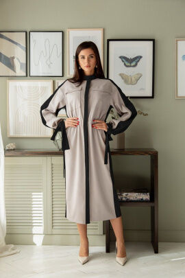 Платье / LadisLine 1390 серый-черный