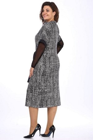 Платье, Водолазка / Lady Style Classic 1740/2 серый_с_черным