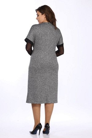 Платье, Водолазка / Lady Style Classic 1740/1 серый_с_черным