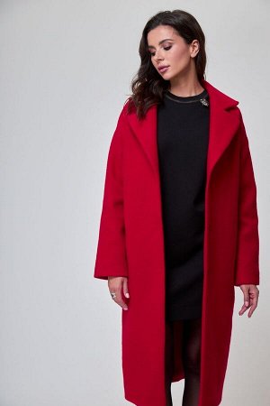 Пальто, Платье / T&N 7299 алый_красный+черный