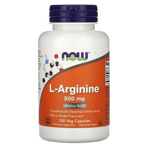 NOW Foods L-аргинин, 500 мг, 100 капсул
