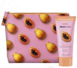 Pupa 0B2T01A002 Набор для тела Fruit Lovers №1 Papaya Bio (shower milk 200мл + косметичка) в коробке