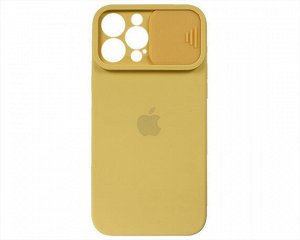 Чехол iPhone 13 Pro Max Protect Cam, с яблоком, желтый