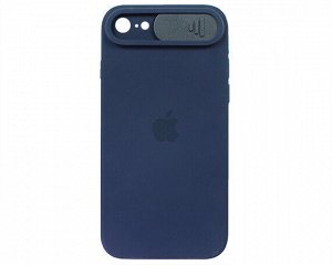 Чехол iPhone 7/8/SE 2020/SE 2022 Protect Cam, с яблоком, темно-синий