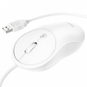 Проводная мышь Hoco GM13, белый, USB подключение, 1000/1600 DPI, 4D клавиши