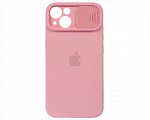 Чехол iPhone 13 Protect Cam, с яблоком, розовый