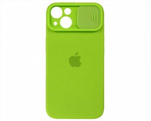 Чехол iPhone 13 Protect Cam, с яблоком, зеленый