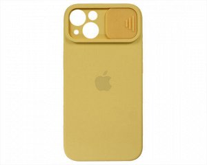 Чехол iPhone 13 Protect Cam, с яблоком, желтый
