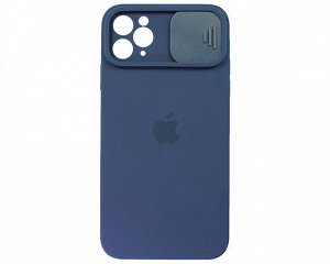 Чехол iPhone 11 Pro Max Protect Cam, с яблоком, темно-синий