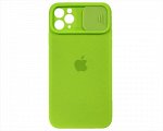 Чехол iPhone 11 Pro Max Protect Cam, с яблоком, зеленый