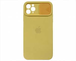 Чехол iPhone 11 Pro Max Protect Cam, с яблоком, желтый