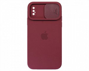 Чехол iPhone X/XS Protect Cam, с яблоком, фиолетовый
