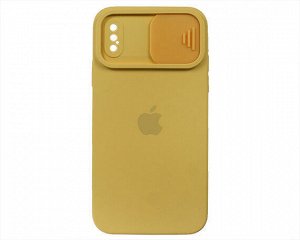 Чехол iPhone X/XS Protect Cam, с яблоком, желтый