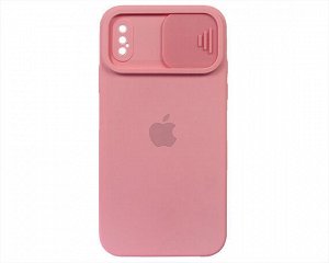 Чехол iPhone X/XS Protect Cam, с яблоком, розовый