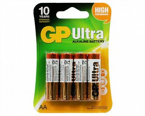 Батарейка AA GP Ultra LR06 4-BL, цена за 1 упаковку