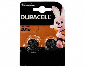 Элемент литиевый Duracell CR2016 2-BL, цена за 1 упаковку