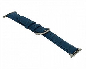 Ремешок Watch Series 42mm/44mm/45mm/49mm Crocodile Leather синий