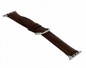 Ремешок Watch Series 42mm/44mm/45mm Crocodile Leather коричневый