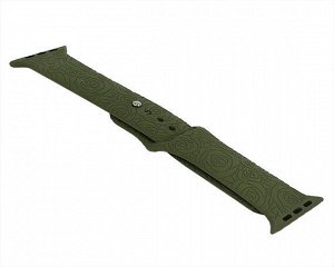 Ремешок Watch Series 42mm/44mm/45mm carvine silicone, тёмно-зеленый #1