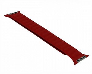 Ремешок Watch Series 42mm/44mm/45mm/49mm New leather band на магните, красный #4