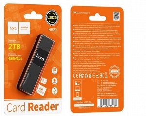 CardReader Hoco HB20 Mindful 2-in-1 USB2.0, черный recommended