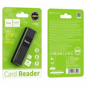 CardReader Hoco HB20 Mindful 2-in-1 USB3.0, черный recommended